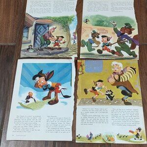 1965 Disney Pinocchio nursery decor Fantasyland pages picture
